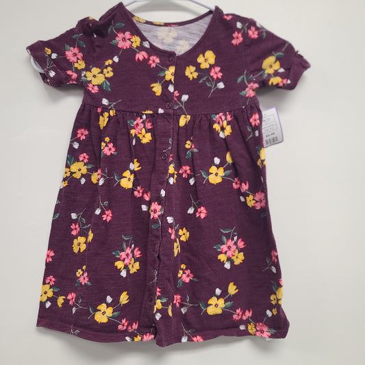 Burgandy Flower Old Navy Dress, 4T G