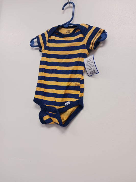 Navy/Yellow Gerber Onesie, 9M B