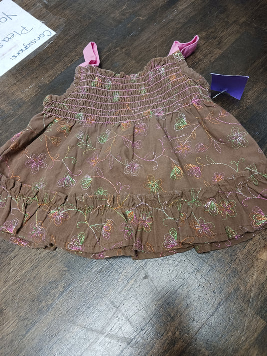 Brown/Pink Flower Al & Ray Tank Top, 12M G