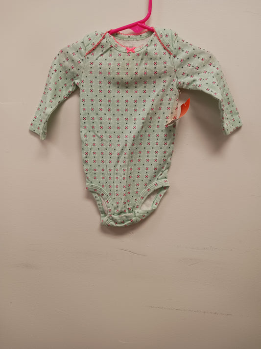 Green just one you Long Sleeve Heart Onesie, 6M G