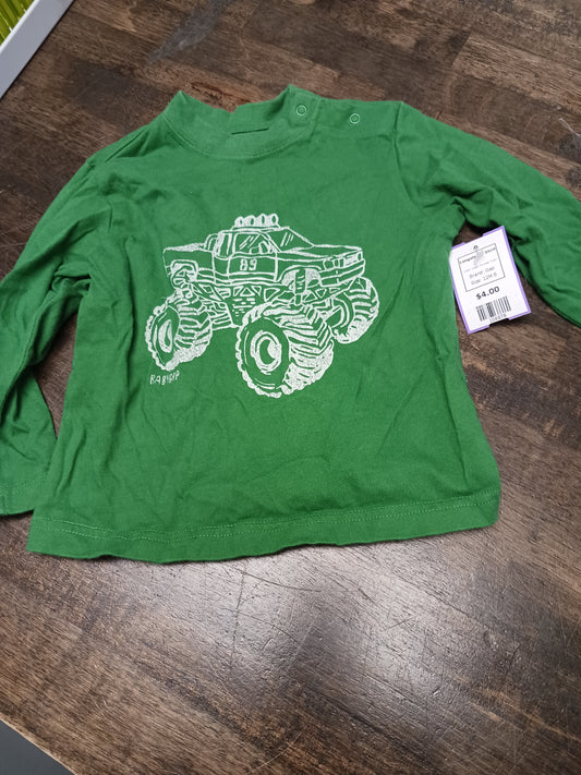 Green Monster Truck Gap Longsleeve Shirt, 12M B