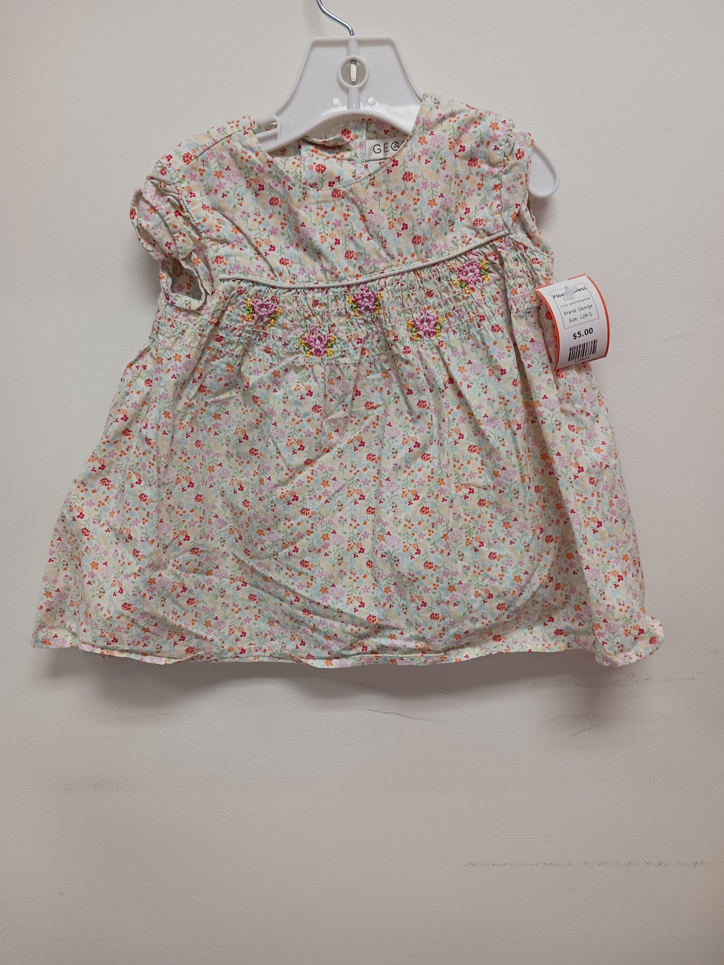 pink/red/yellow George Flower Dress, 12M G