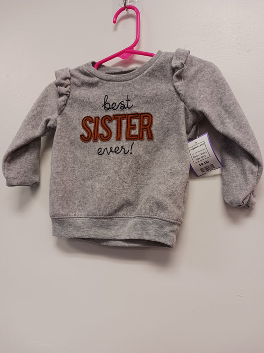 Grey Best Sister Ever Carters Longsleeve Shirt, 6M G