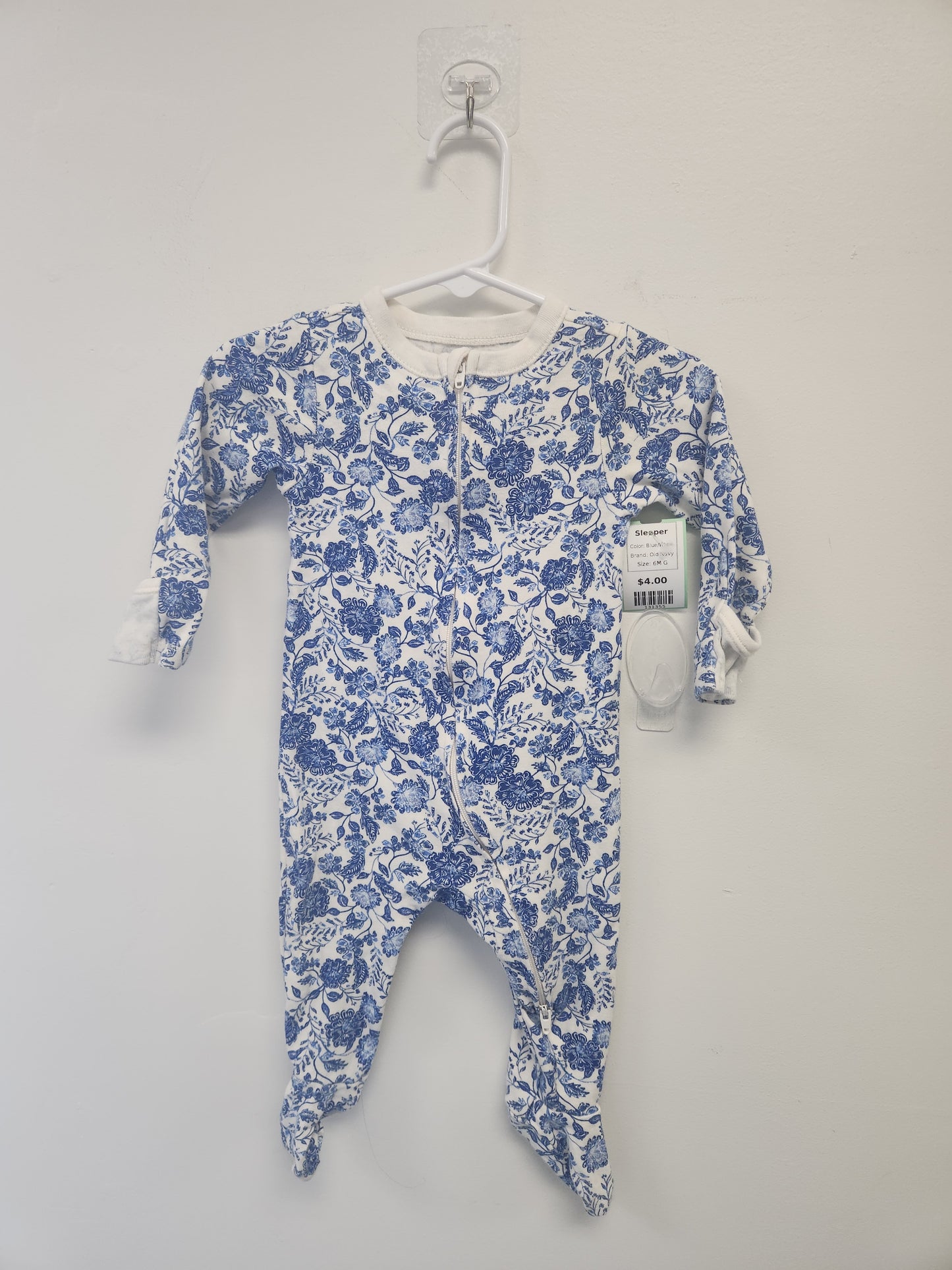 Blue/Whtie Old Navy Sleeper, 6M G