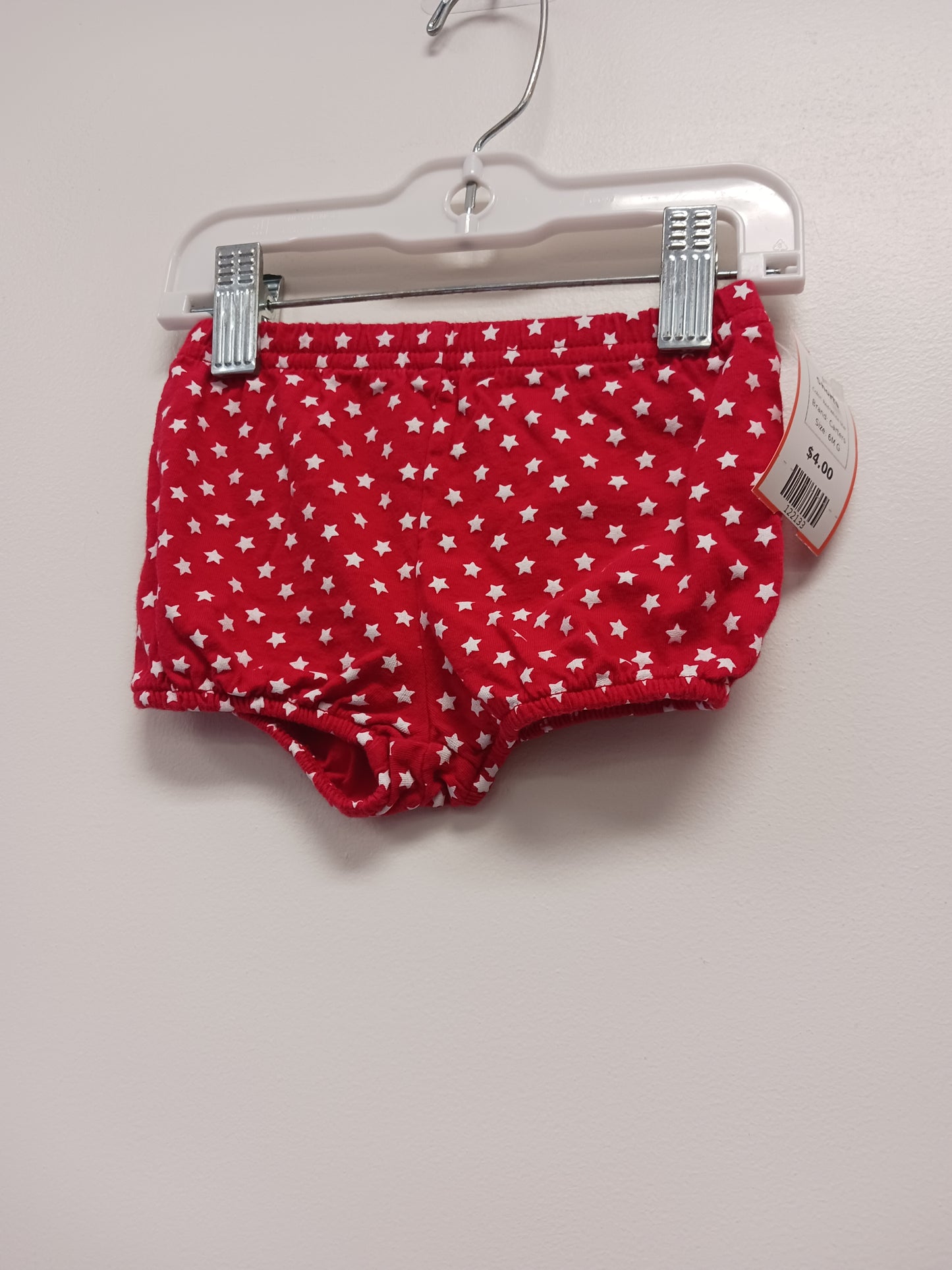 Red/White Star Carters Shorts, 6M G