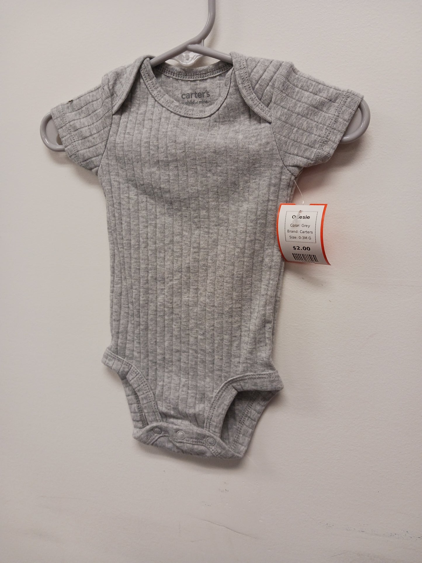 Grey Carters Onesie, 0-3M G