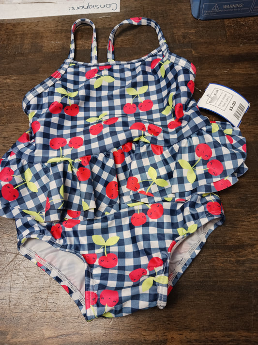 Blue/White/Red Cherry Gerber Swim Suit, 12M G