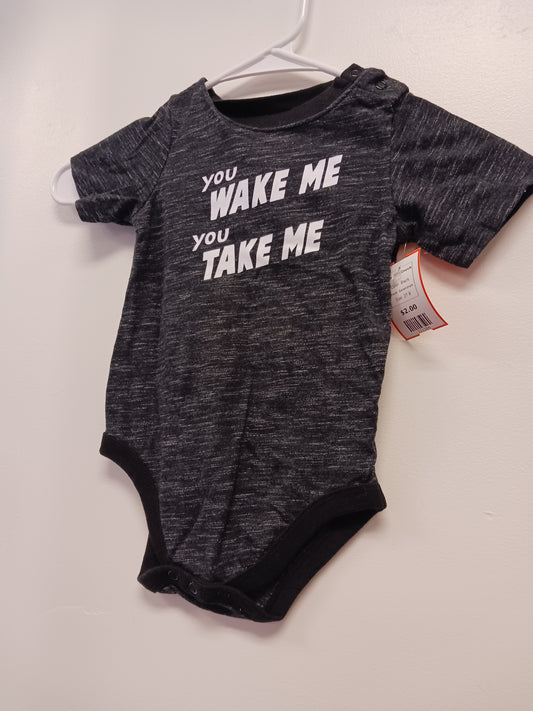 Black Garanimals You Wake Onesie, 2T B