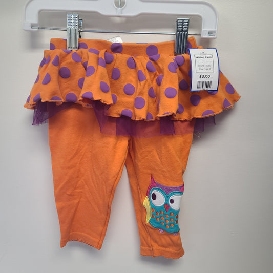 Orange/Purple Polka Dot/Owl Nuby Skirted Pants, 18M G