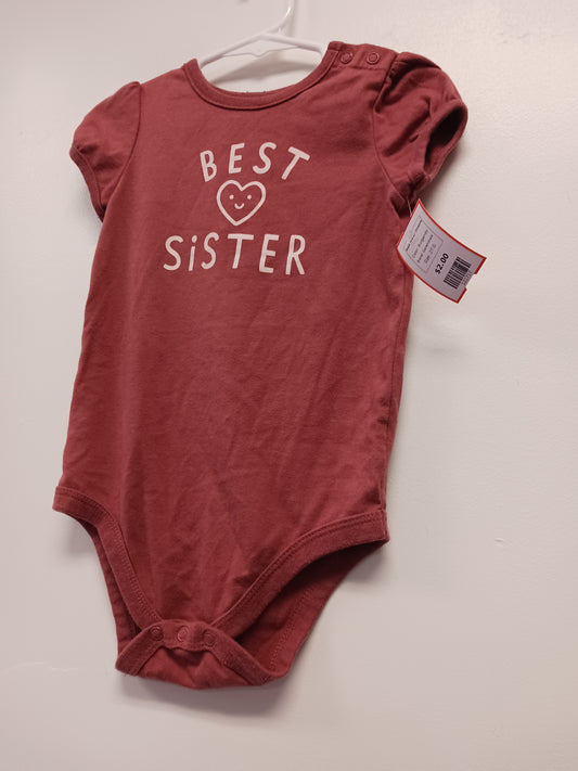 Burgandy Garanimals Best Sister Onesie, 2T G