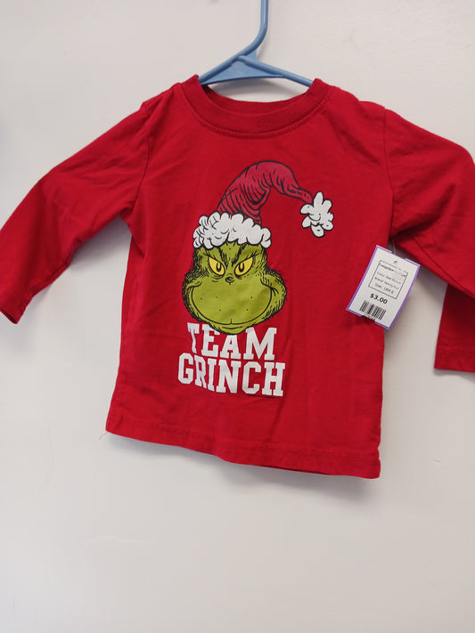 Red Grinch Family Fun Longsleeve Shirt, 18M B