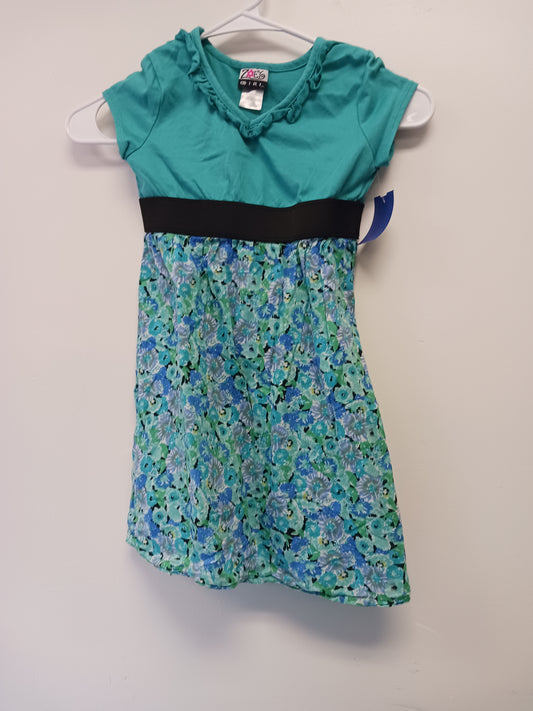 blue Zoey Girl Flowered Dress, 6 G