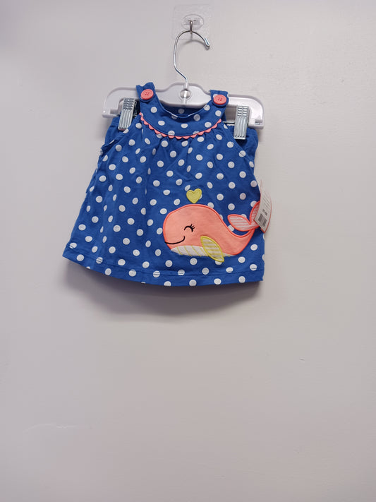 blue/white Carters 2 Piece Poka Dot Whale Outfit, 6M G