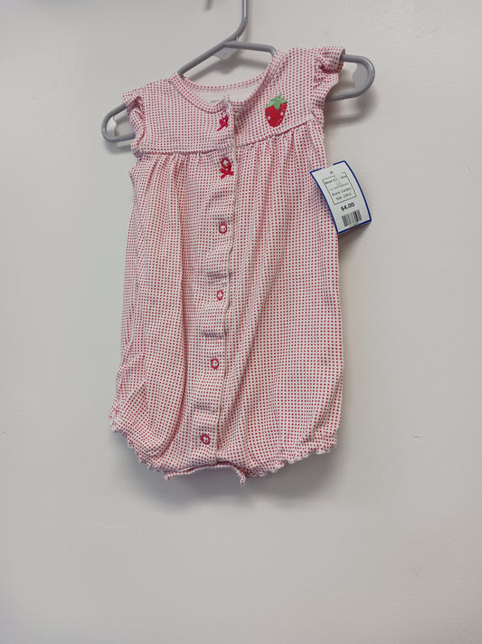 Red/White Strawberry Carters Short One Piece, 12M G