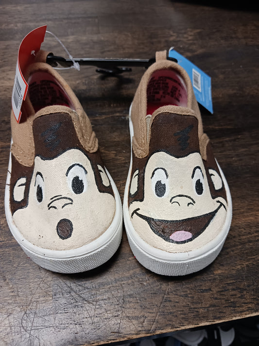 Brown Garanimals Curious George Slip Ons Brand New, 4 B