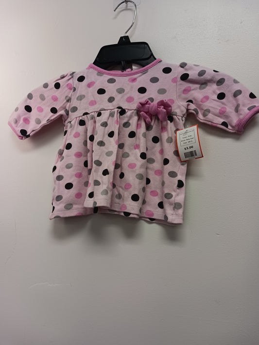 Pink Baby Gear Long Sleeve Poka Dot Dress 3/6m, 3M G