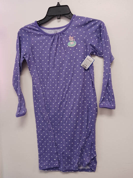 Purple/White Heart Carters Nightgown, 8 G