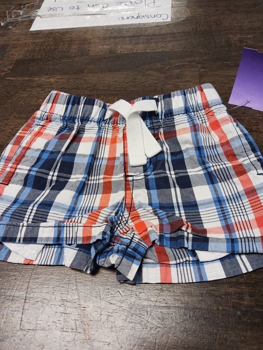 Navy/Red/White Plaid OshKosh Shorts, 6M B