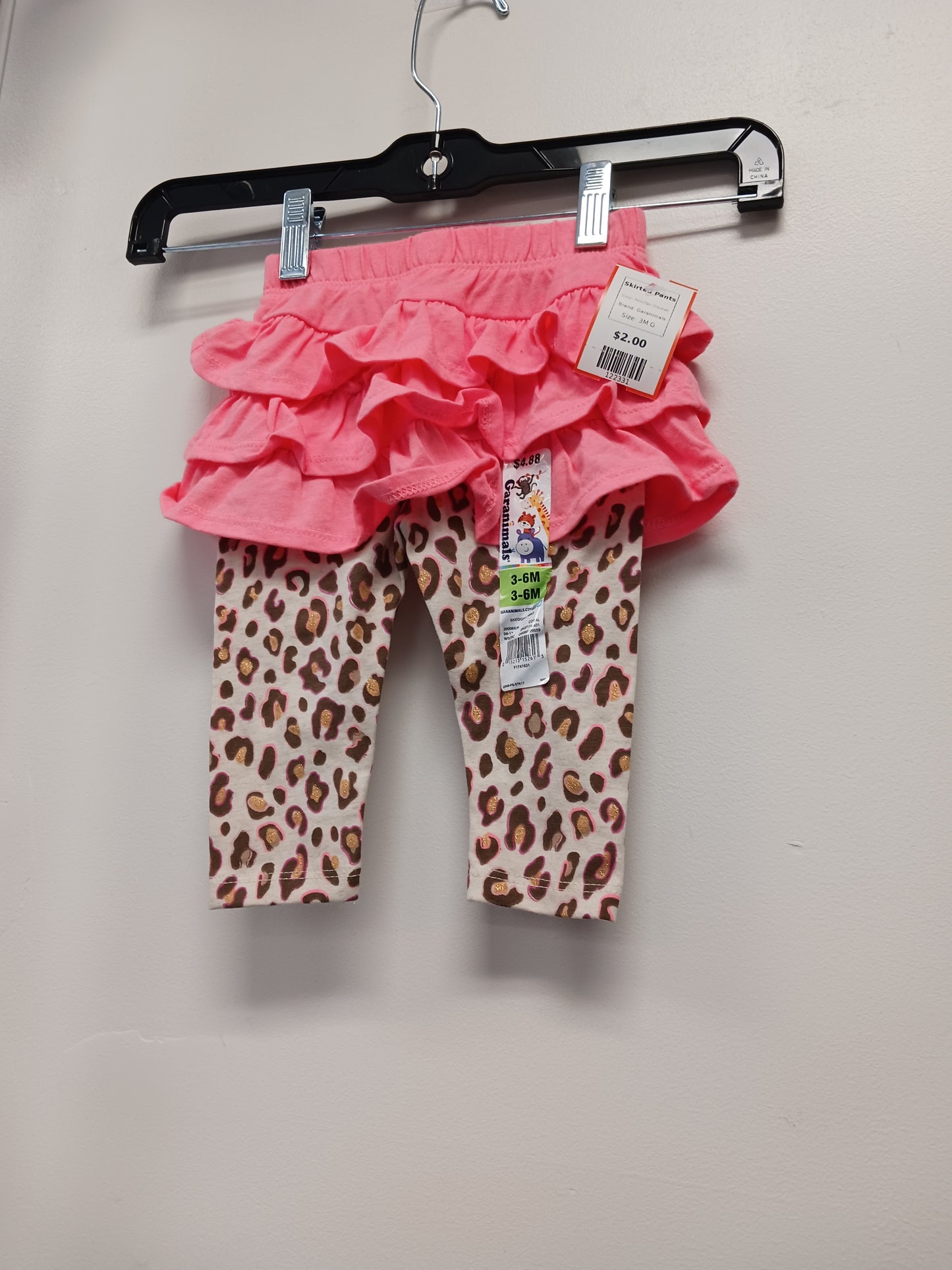 Pink/Tan Cheetah Garanimals Skirted Pants, 3M G