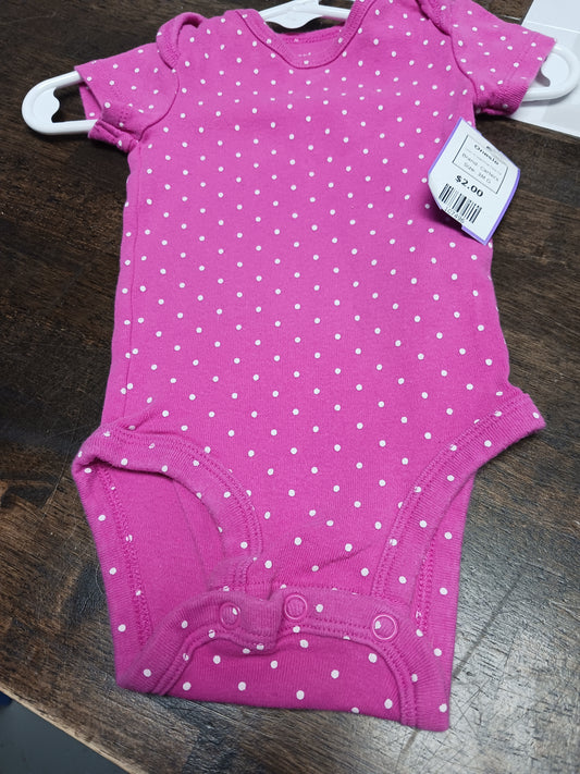 Purple/White Polka Dot Carters Onesie, 3M G