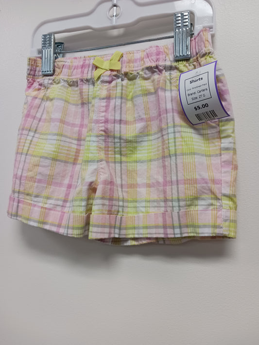 Pink/Green Plaid Carters Shorts, 2T G