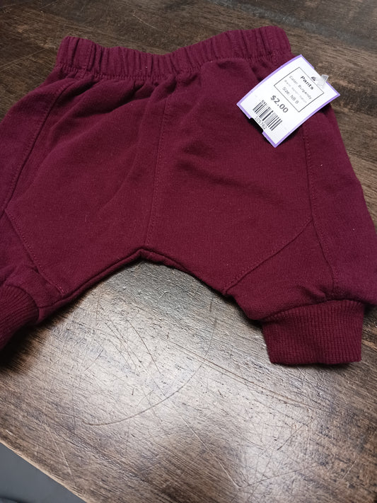 Burgandy Wonder Nation Pants, NB B