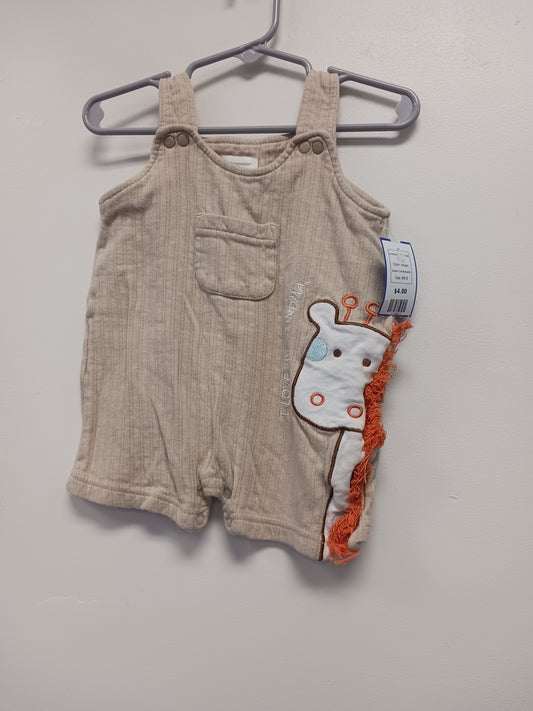 brown First Moments Giraffee Bib Shorts 6/9m, 6M B