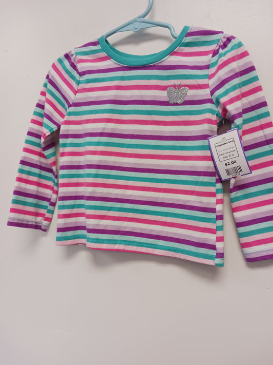 Colorful Striped Garanimals Longsleeve Shirt, 2T G