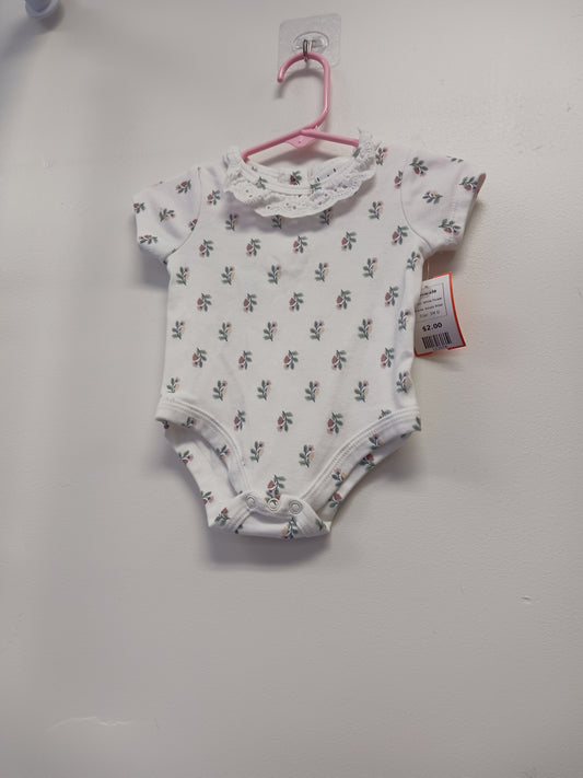 White Flower Nicole Miller Onesie, 3M G