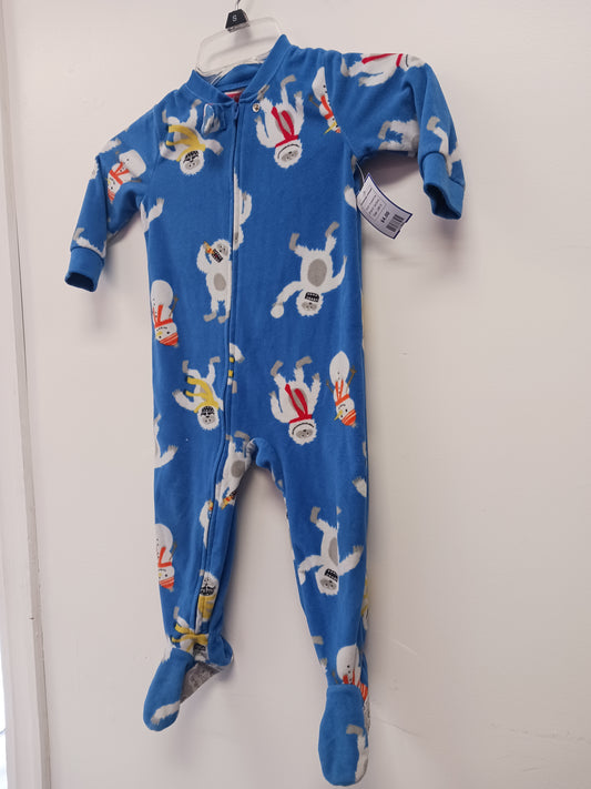 blue/white Carters Snowman sleeper, 18M B