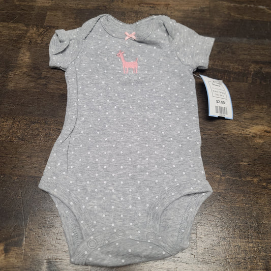 Grey/White Polka Dot Carters Onesie, 3M G