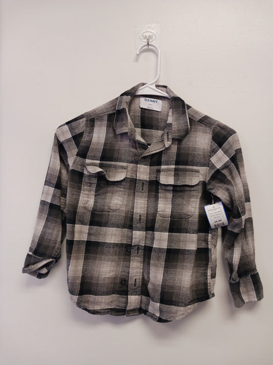 grey plaid Old Navy Flannel Shirt 6/7, 6 B
