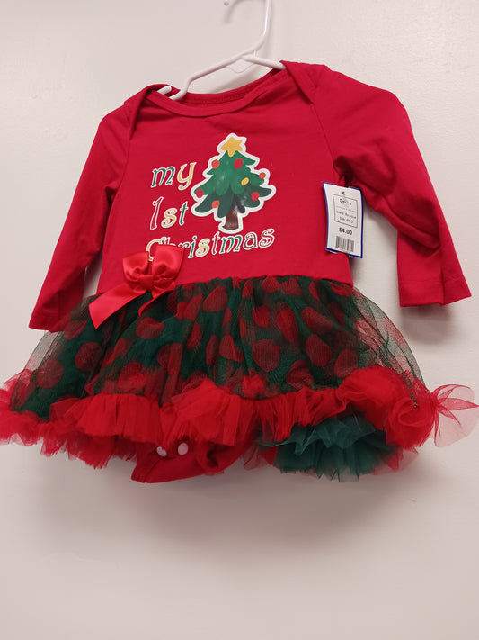 Red/Green My First Christmas Boutique Dress, 6M G