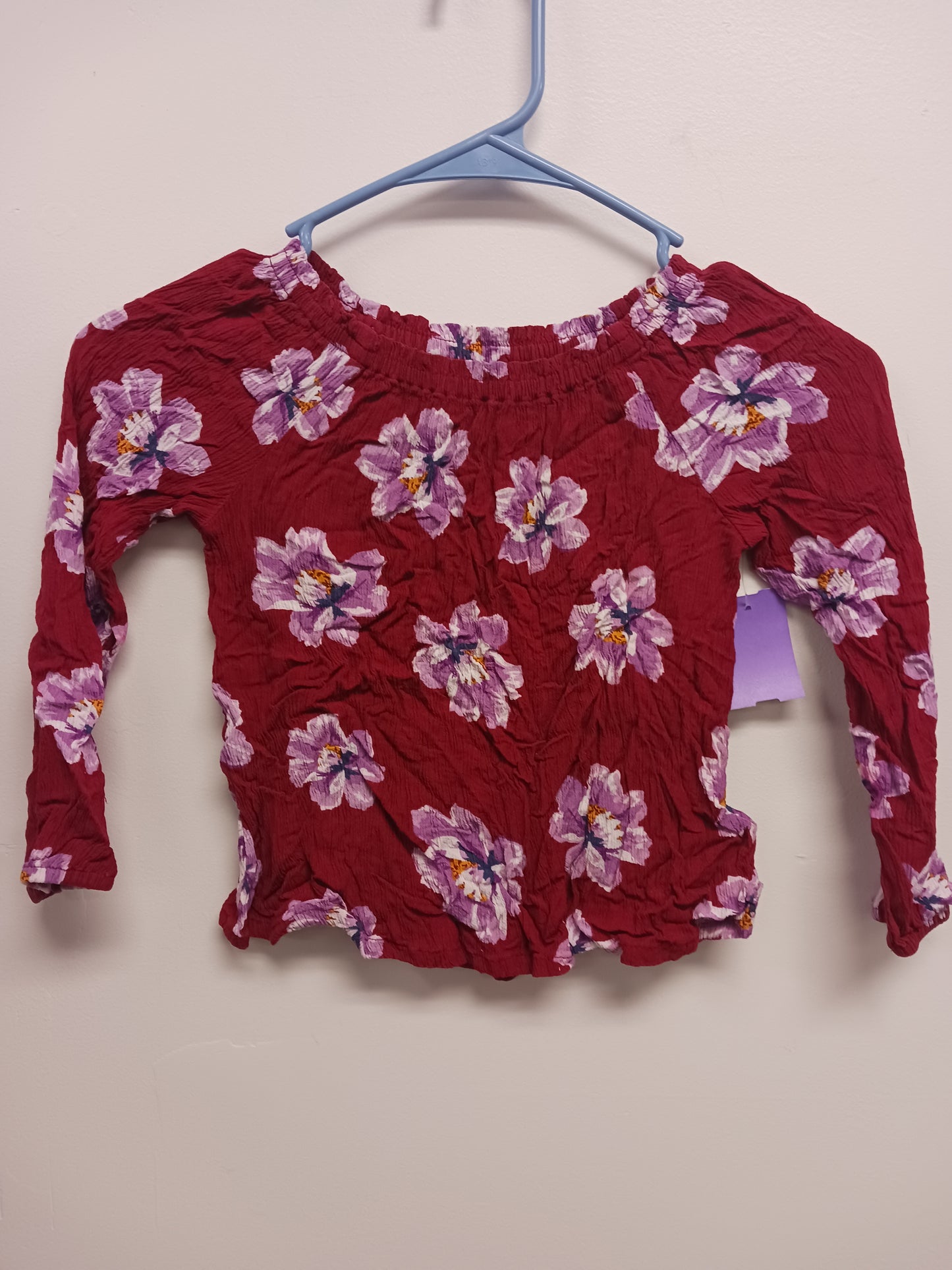 Burgandy Flower Old Navy Longsleeve Shirt, 5T G