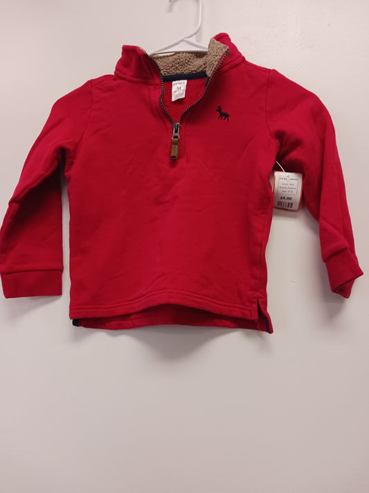 Red Carters 1/4 Zip Sweater, 5T B