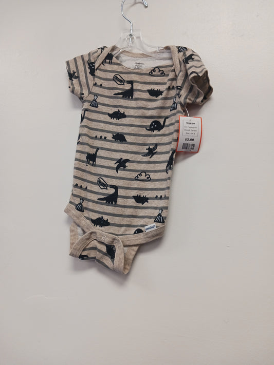 Tan/Grey Dino Gerber Onesie, 6M B