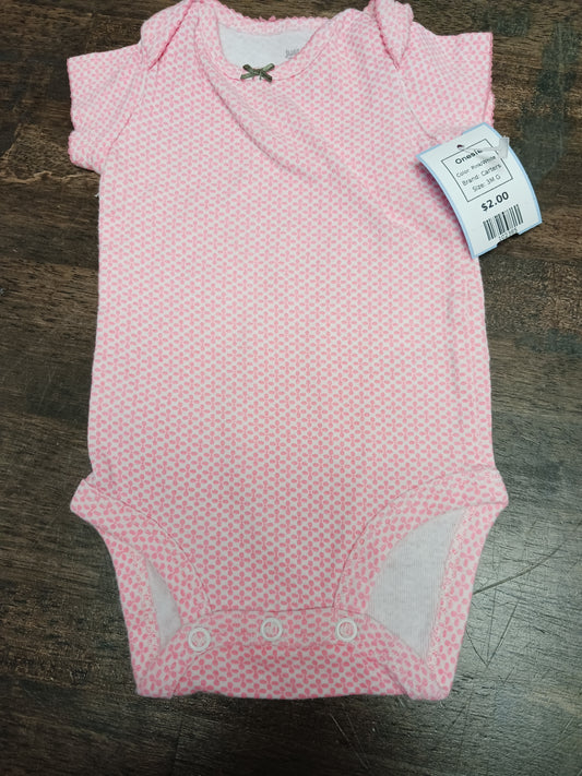 Pink/White Carters Onesie, 3M G