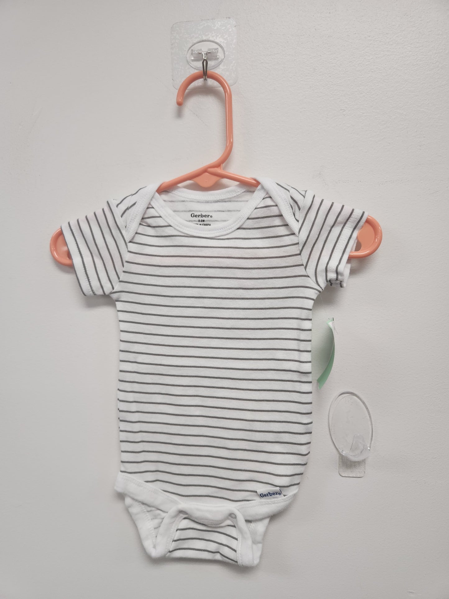 Grey/White Gerber Onesie, NB B