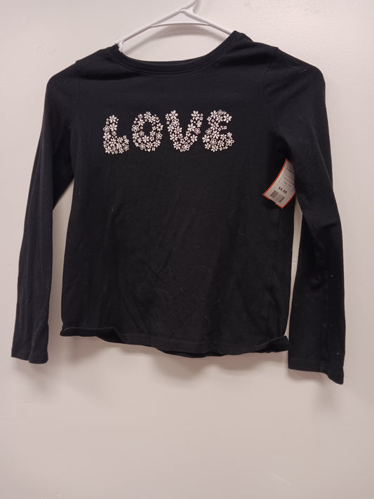 Black/White Flower Jumping Bean Longsleeve Shirt, 7 G