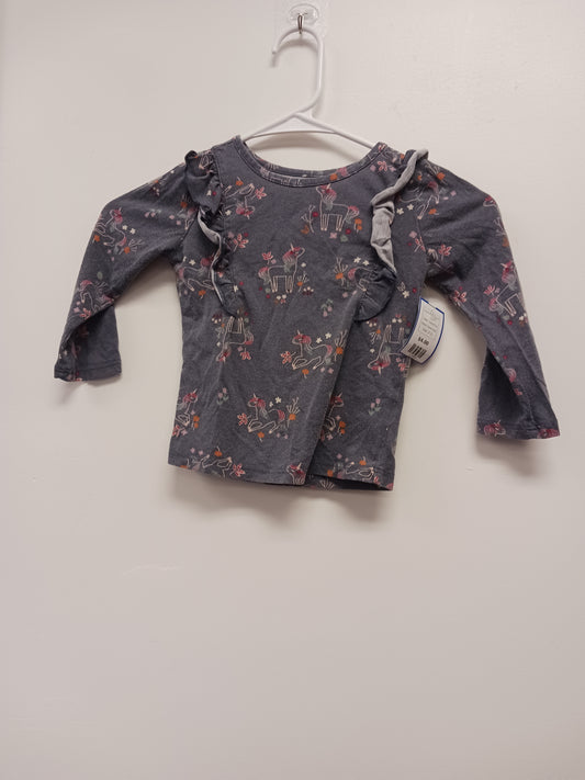 Grey/Pink Garanimals Long Sleeve Unicorn Tshirt, 2T G