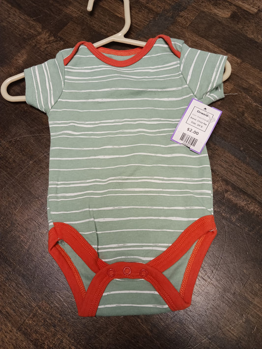 Green/Orange Chick Pea Onesie, 3M B