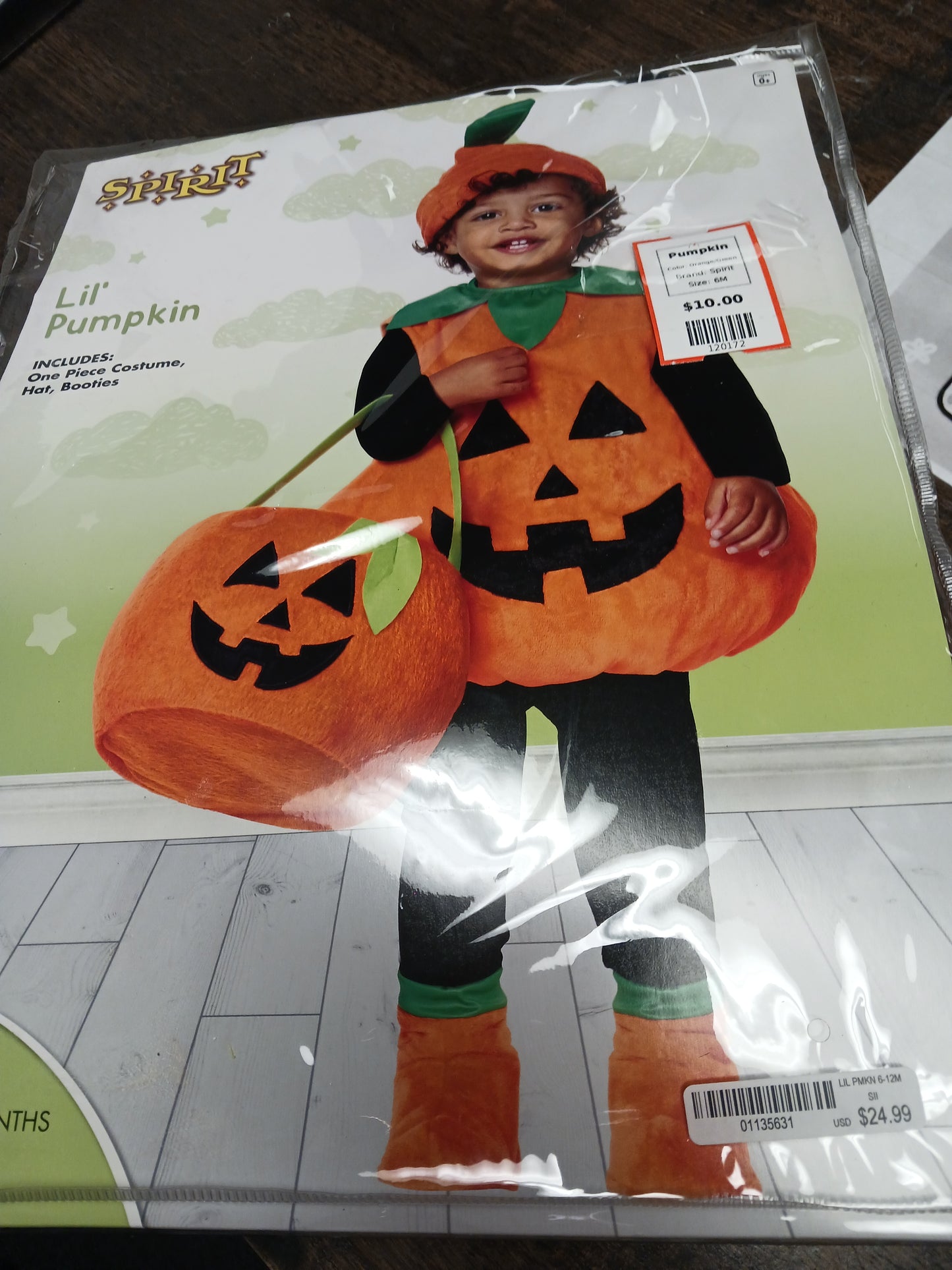 Orange/Green Spirit Pumpkin, 6M