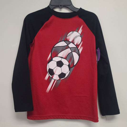 Red/Black Sports Jumping Bean Longsleeve Shirt, 8 B