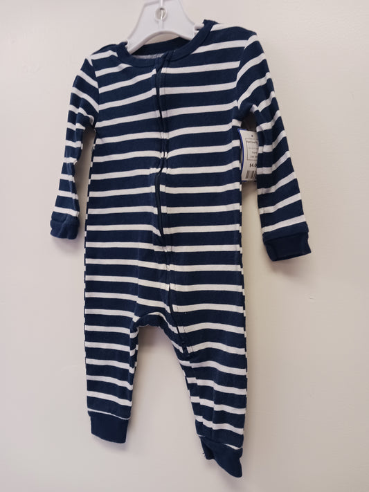 Navy/White Striped  Pant One Piece, 6M B