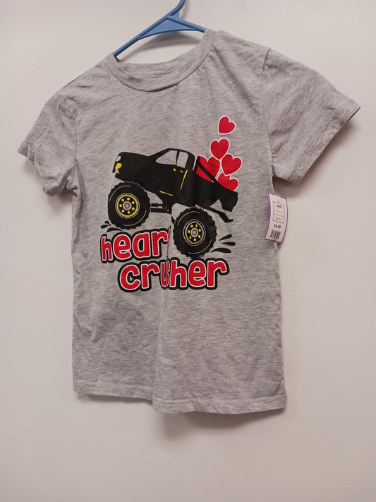 Grey Heart Crusher Revolution Boys Shirt, 6 B