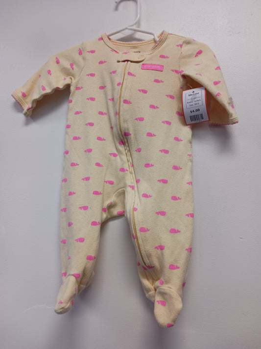 Yellow/Pink Whale Carters Sleeper, 3M G