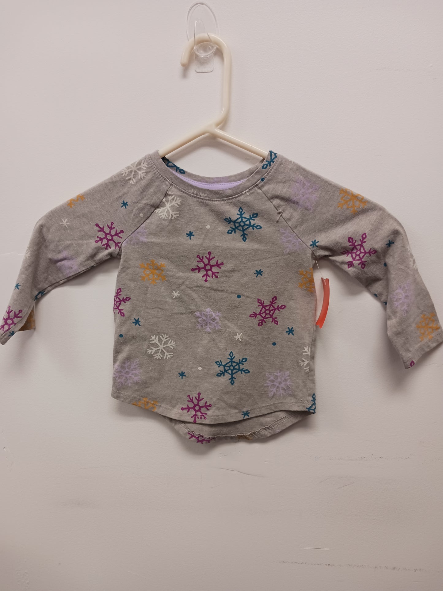 Grey Cat & Jack Long Sleeve Snowflake Shirt, 2T G