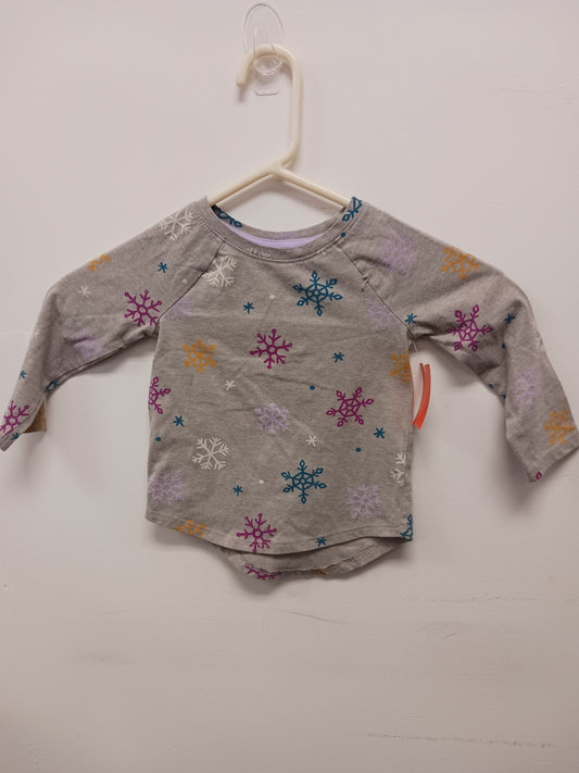 Grey Cat & Jack Long Sleeve Snowflake Shirt, 2T G