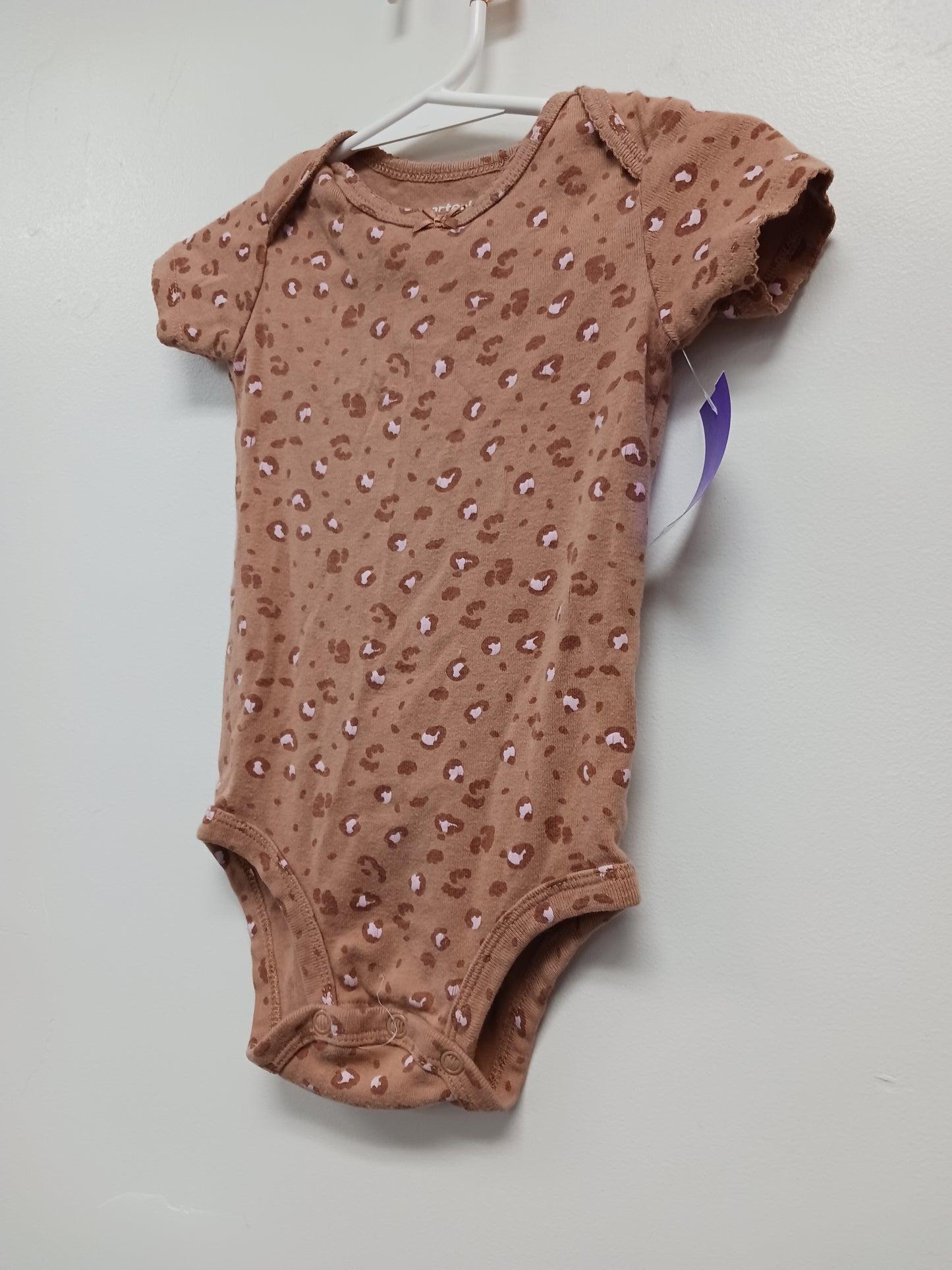 Tan/Pink Cheetah Carters Onesie, 12M G