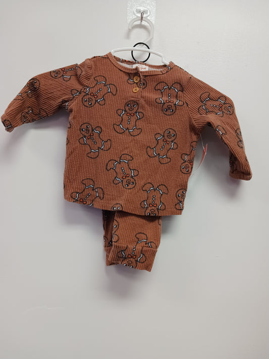 Brown Cat & Jack 2 Piece GingerMan Outfit 6/9m, 6M B